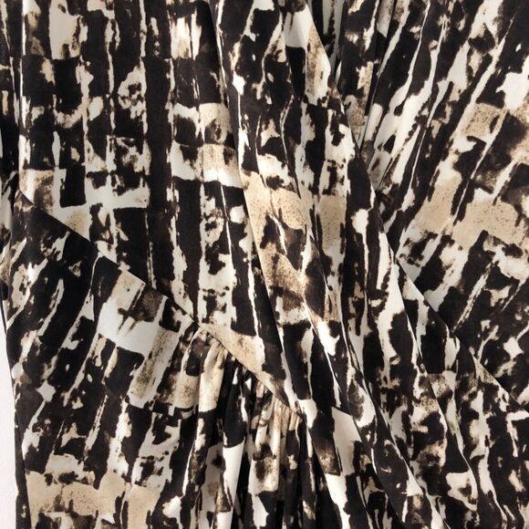 Kenneth Cole Sleeveless Dress Asymmetric Ruching Jersey In Brown & Tan - Picture 3 of 9